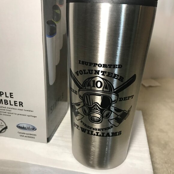 Volunteer Fire Dept Design Simple Stainless Steel Tumbler 10 Oz St. Williams Ont - Picture 4 of 8